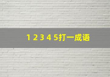 1 2 3 4 5打一成语